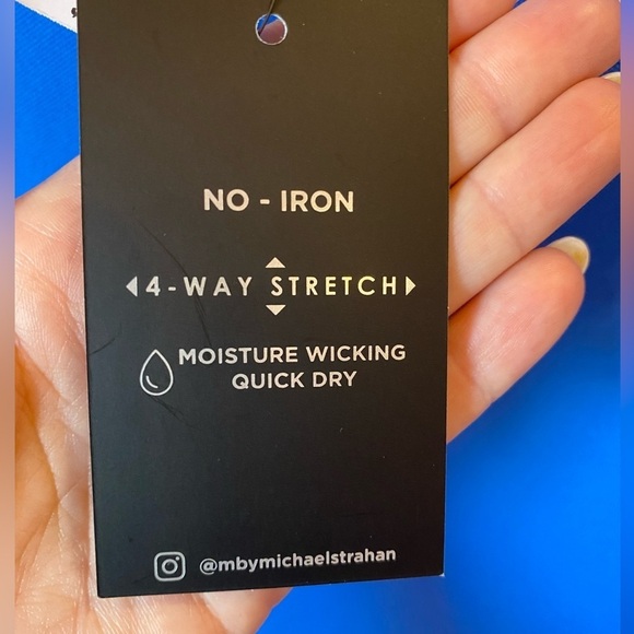 Men's Warehouse MSX Michael Strahan Blue Polo Shirt large NWT - Picture 6 of 10